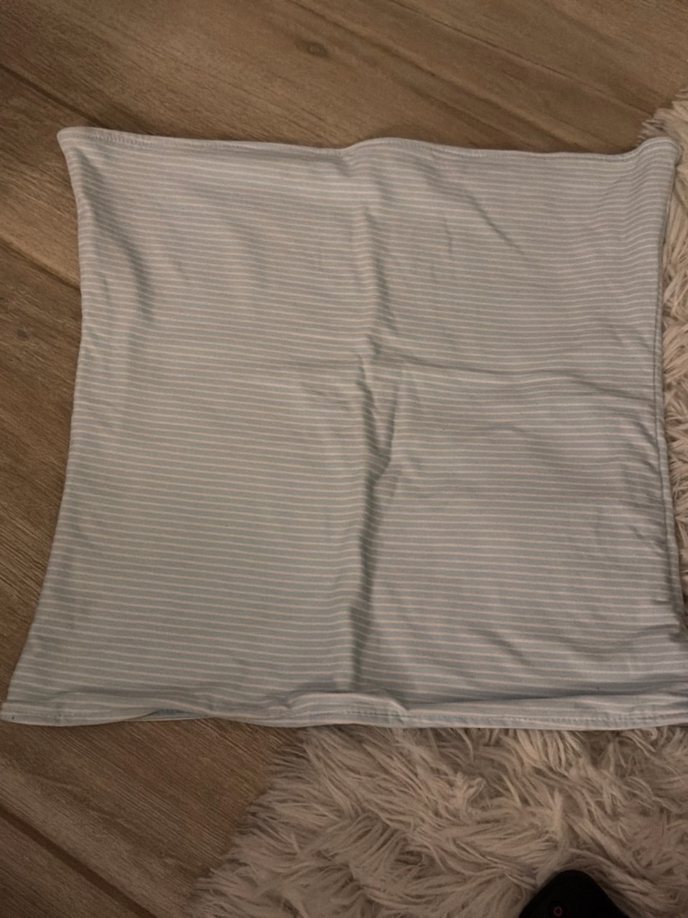 Amazon Light Blue and White Striped Tube Top